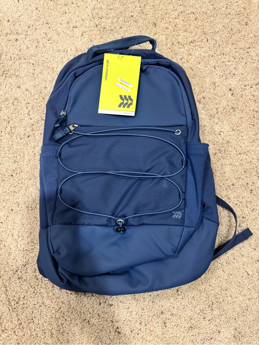 all in motion Navy Blue Kids Backpack with Front Bungee
